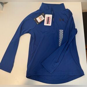 Youth Small Blue Under Armour 1/2 Zip Tech 2.0